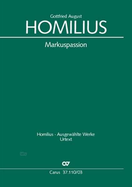 Cover for Homilius · Markuspassion,KA.CV37110/03 (Book)