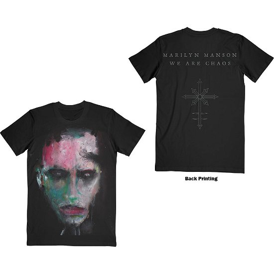 Marilyn Manson Unisex T-Shirt: We Are Chaos (Back Print) - Marilyn Manson - Produtos -  - 5056368638657 - 