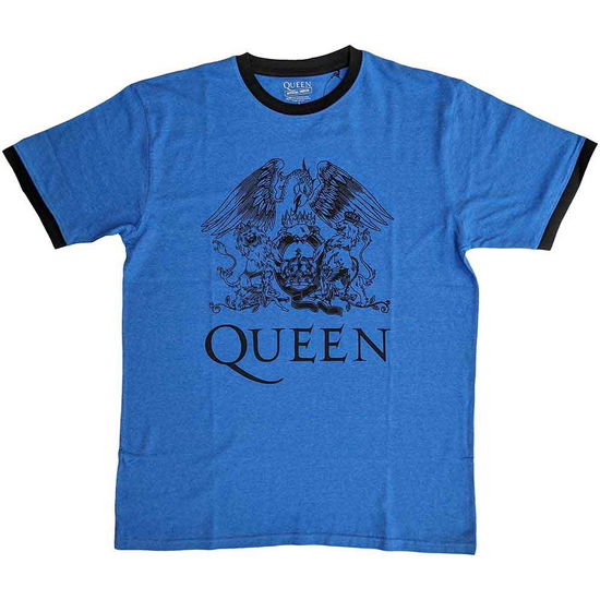 Cover for Queen · Queen Unisex Ringer T-Shirt: Crest Logo (Bekleidung) [size S]