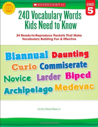 Cover for Linda Beech · 240 Vocabulary Words Kids Need to Know: Grade 5: 24 Ready-to-Reproduce Packets Inside! (Paperback Book) [Workbook edition] (2012)