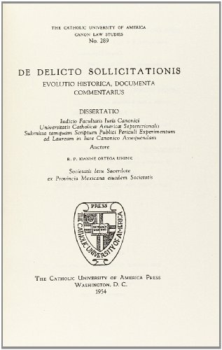 Cover for Ortega Uhink · De Delicto Sollicitationis - Cua Studies in Canon Law (Hardcover bog) [Latin edition] (2013)