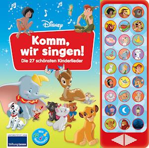 Cover for Disney - Komm, wir singen! Die 27 schönsten Kinderlieder - 27-Button-Soundbuch - Liederbuch mit Noten zum Mitsingen (Book) (2022)