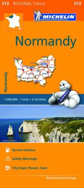 Normandy - Michelin Regional Map 513: Map - Michelin - Livres - Michelin Editions des Voyages - 9782067209657 - 7 mars 2016