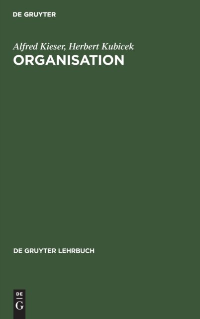 Cover for Alfred Kieser · Organisation (Bok) (1977)