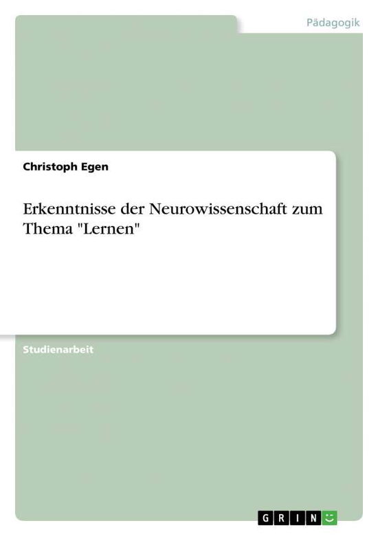 Cover for Egen · Erkenntnisse der Neurowissenschaft (Book)