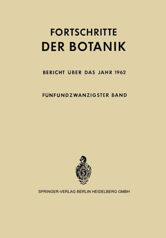 Cover for Erwin Bunning · Bericht UEber Das Jahr 1962 - Progress in Botany (Paperback Bog) [Softcover Reprint of the Original 1st 1963 edition] (2013)