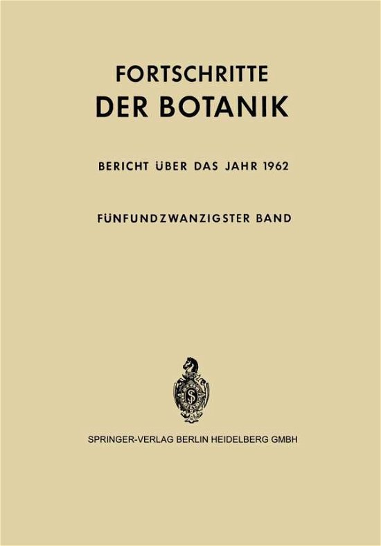 Cover for Erwin Bunning · Bericht UEber Das Jahr 1962 - Progress in Botany (Paperback Bog) [Softcover Reprint of the Original 1st 1963 edition] (2013)