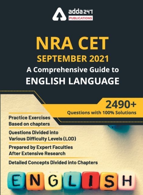 A Comprehensive Guide to English Language for NRA CET Exam - Adda247 - Livros - Metis Eduventures pvt ltd - 9789389924657 - 25 de fevereiro de 2020