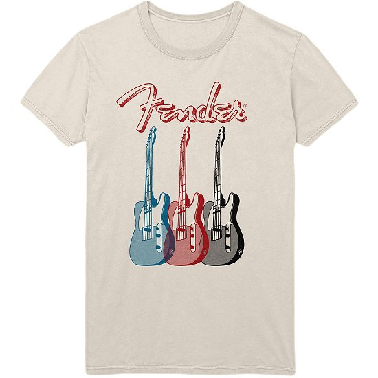 Fender Unisex T-Shirt: Triple Guitar - Fender - Fanituote - MERCHANDISE - 5056012035658 - keskiviikko 15. tammikuuta 2020