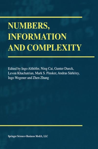 Cover for Ning Cai · Numbers, Information and Complexity (Hardcover Book) [2000 edition] (2000)