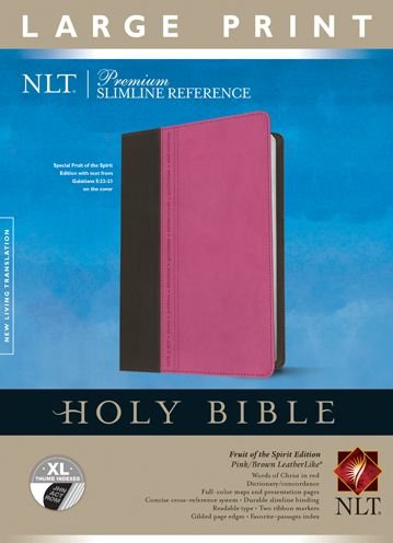 Cover for Tyndale House Publishers · NLT Premium Slimline Reference Bible, Large Print, Indexed (Lederbuch) [Large type / large print edition] [Pink/Brown Imitation] (2015)