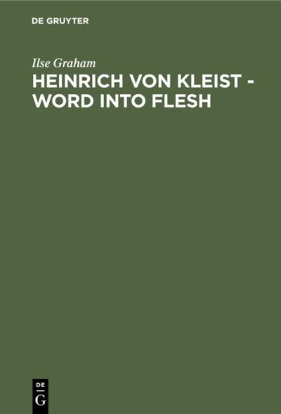 Cover for Ilse Graham · Heinrich von Kleist (Book) (1977)