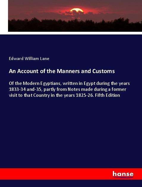 Cover for Lane · An Account of the Manners and Cust (Buch)