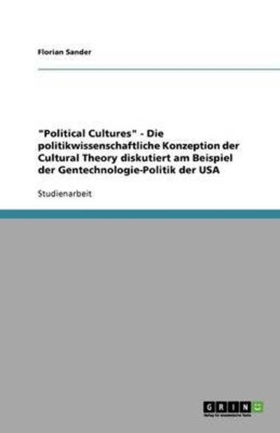 Cover for Sander · &quot;Political Cultures&quot; - Die polit (Book) [German edition] (2013)