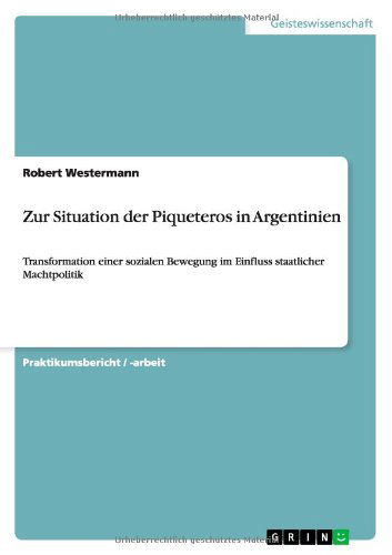 Cover for Westermann · Zur Situation der Piqueteros (Book) [German edition] (2013)