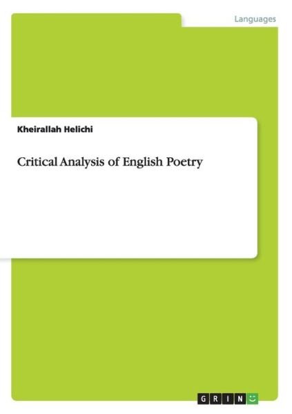 Cover for Helichi · Critical Analysis of English Po (Book) (2013)