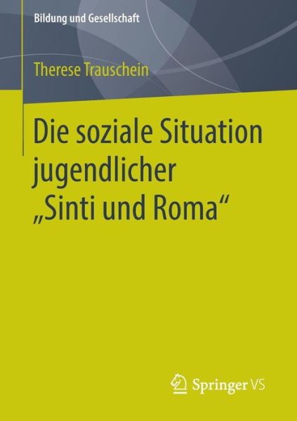 Cover for Therese Trauschein · Die Soziale Situation Jugendlicher &quot;sinti Und Roma&quot; - Bildung Und Gesellschaft (Paperback Bog) [2014 edition] (2013)