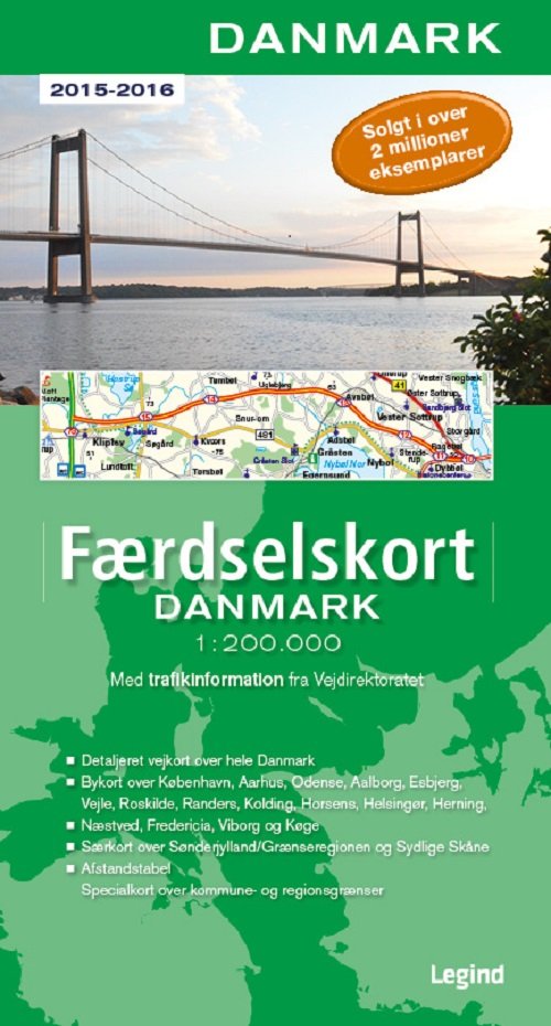 Færdselskort Danmark 2015-2016 - Legind A/S - Bøger - Legind - 9788771550658 - 1. oktober 2014