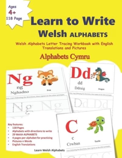 Cover for Mamma Margaret · Learn to Write Welsh ALPHABETS: Welsh Alphabets Letter Tracing Workbook with English Translations and Pictures Alphabets Cymru Learn the Welsh Alphabet with English words PicturesWelsh Language Learning Handwriting and Letter Tracing Activity Book - Welsh (Pocketbok) (2021)