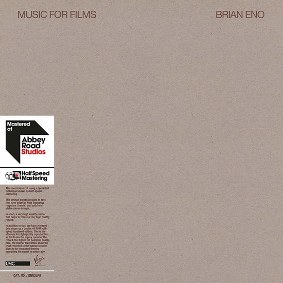 Music For Films - Brian Eno - Música - VIRGIN - 0602567750659 - 16 de novembro de 2018