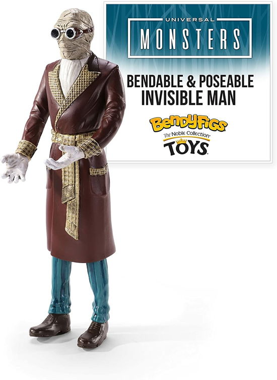 Universal Monsters Invisible Man Bendyfig Figurine - Universal Monsters - Produtos - UNIVERSAL MONSTERS - 0849421008659 - 28 de setembro de 2021