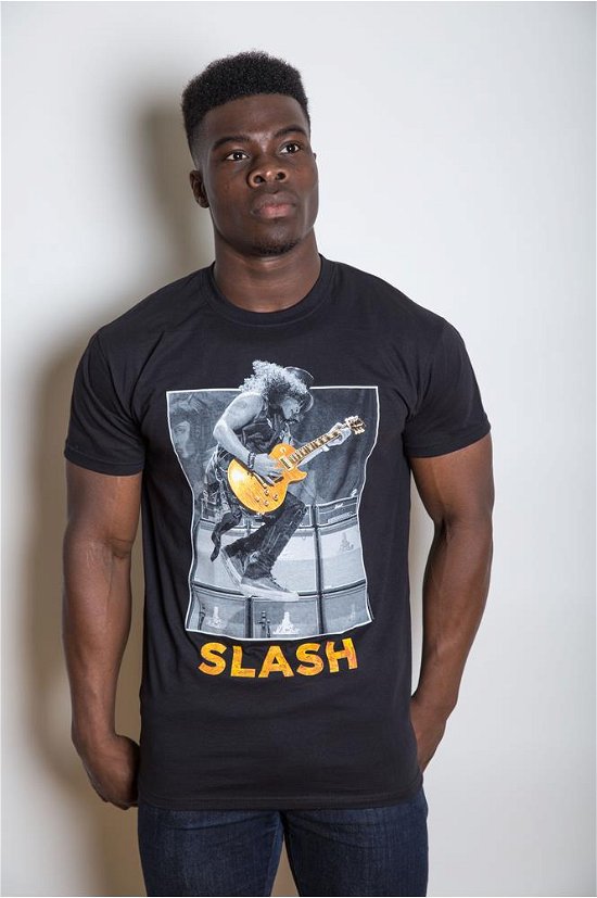 Cover for Slash · Slash Men's Tee: Guitar Jump (CLOTHES) [size XXL] [Black - Mens edition]