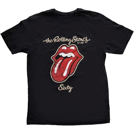 Cover for The Rolling Stones · The Rolling Stones Unisex T-Shirt: Sixty Plastered Tongue (Suede Applique) (T-shirt) [size S]
