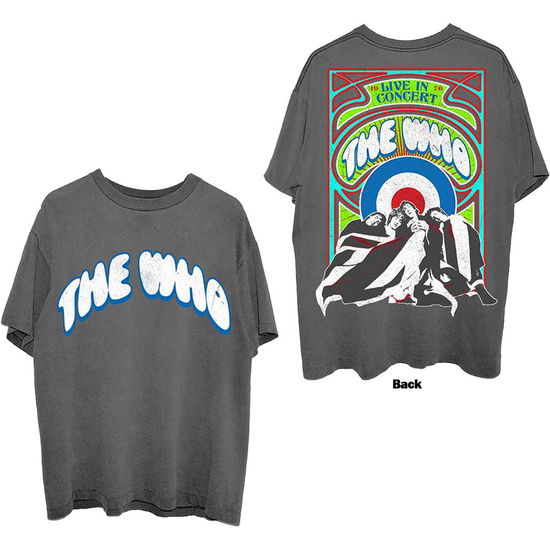 The Who Unisex T-Shirt: Flag Cartoon (Back Print) - The Who - Merchandise -  - 5056737285659 - September 19, 2024