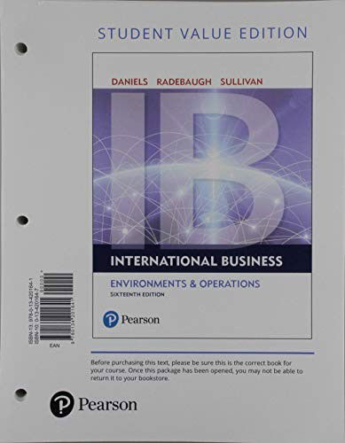 Cover for John Daniels · International Business, Student Value Edition + 2019 MyLab Management with Pearson eText -- Access Card Package (Loose-leaf) (2019)