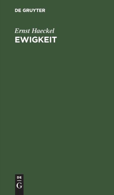 Cover for Ernst Haeckel · Ewigkeit (N/A) (1915)