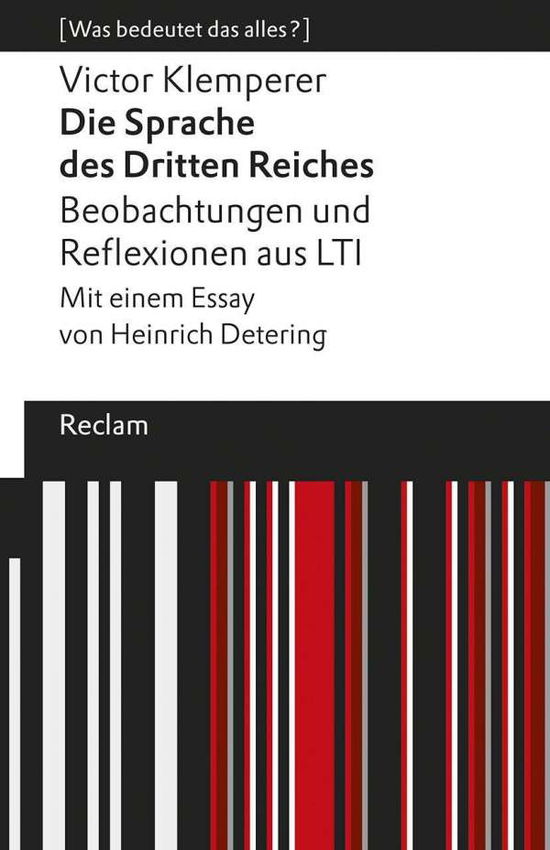 Cover for Klemperer · »Die Sprache des Dritten Reic (Buch)