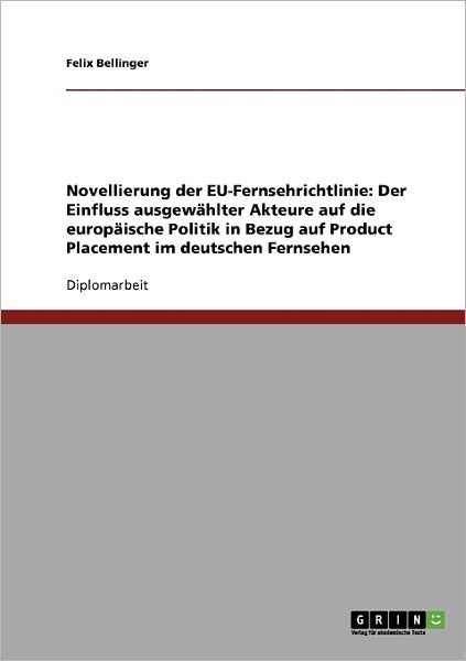 Cover for Bellinger · Novellierung der EU-Fernsehri (Book) [German edition] (2007)