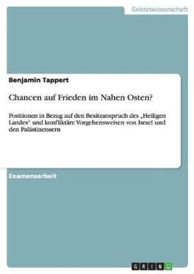 Cover for Tappert · Chancen auf Frieden im Nahen Os (Book) [German edition] (2009)