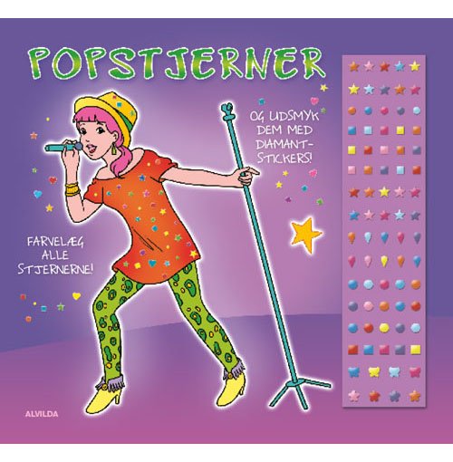 Popstjerner (malebog m. diamantstickers) - sæt á 3 stk. Pris pr. stk. 29,95 -  - Books - Forlaget Alvilda - 9788771058659 - March 10, 2015
