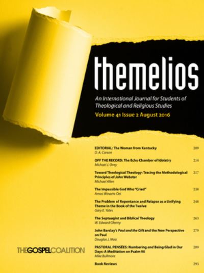 Cover for D. A. Carson · Themelios, Volume 41, Issue 2 (N/A) (2016)