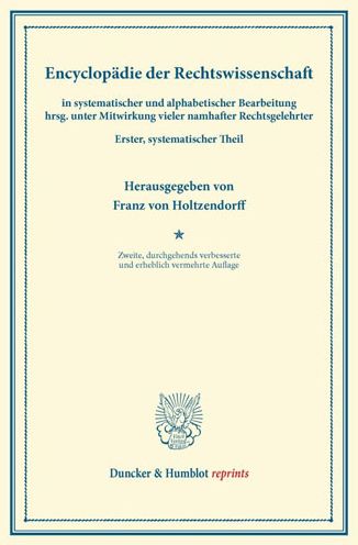 Cover for Franz Von Holtzendorff · Encyclopadie Der Rechtswissenschaft (Paperback Book) (2013)