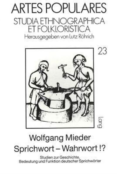 Cover for Wolfgang Mieder · Sprichwort--Wahrwort!? (Book) (1992)