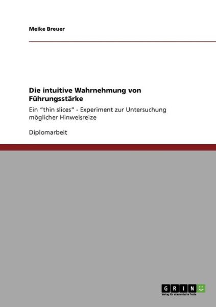 Cover for Breuer · Die intuitive Wahrnehmung von Fü (Book) [German edition] (2008)