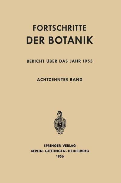 Cover for Erwin Bunning · Bericht UEber Das Jahr 1955 - Progress in Botany (Paperback Bog) [Softcover Reprint of the Original 1st 1956 edition] (2012)