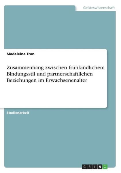 Cover for Tran · Zusammenhang zwischen frühkindlich (Buch)