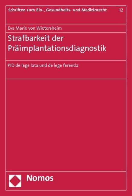 Cover for Wietersheim · Strafbarkeit der Präimplant (Bok)