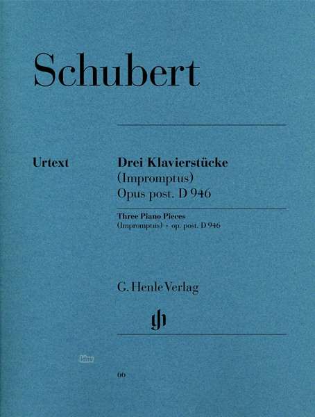 3 Klav.stücke (Impr.)Nachl.HN66 - Schubert - Kirjat - SCHOTT & CO - 9790201800660 - perjantai 6. huhtikuuta 2018