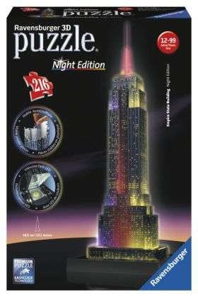 Puzzel gebouwen 216 stukjes Empire State Building bij nacht - Ravensburger - Böcker - Ravensburger - 4005556125661 - 2013