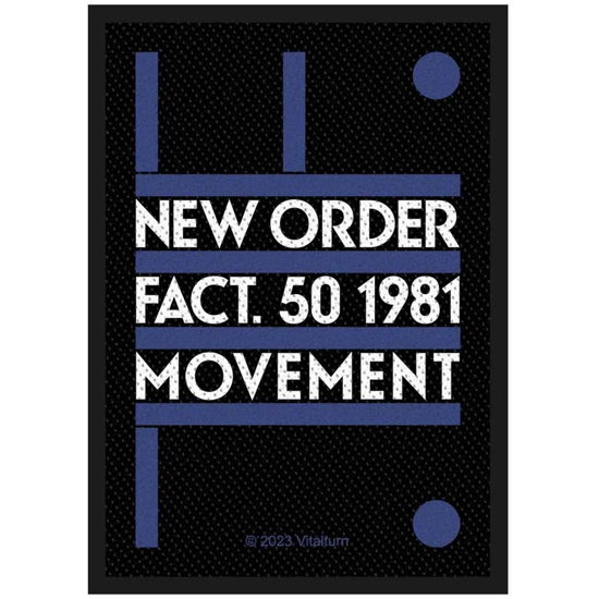 New Order Standard Woven Patch: Fact 50 - New Order - Mercancía -  - 5056365726661 - 