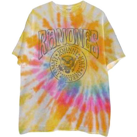 Ramones Unisex T-Shirt: Crest Psych (Wash Collection) - Ramones - Koopwaar -  - 5056561027661 - 