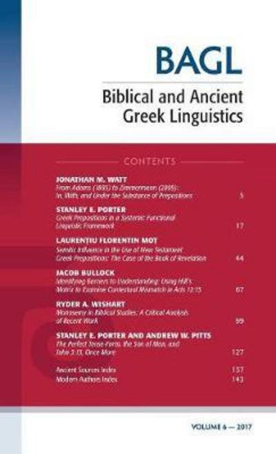 Cover for Stanley E. Porter · Biblical and Ancient Greek Linguistics, Volume 6 (Book) (2017)