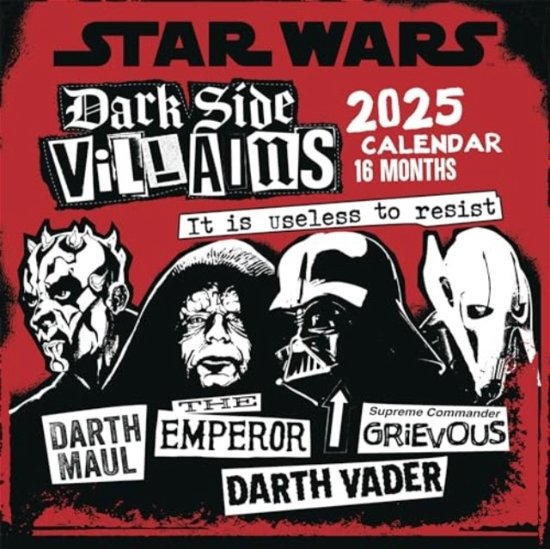 Star Wars (Villains) 2025 Square Calendar (Kalender) (2025)