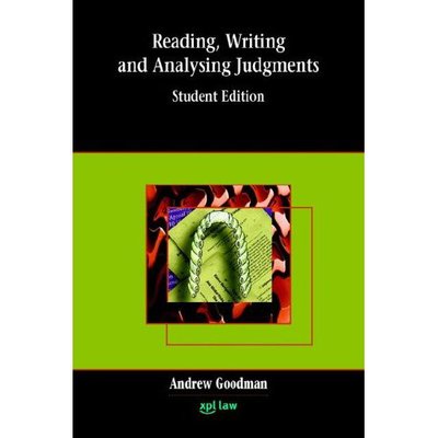 Cover for Andrew Goodman · Reading, Writing and Analysing Judgments (Paperback Book) (2006)