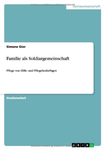 Cover for Gier · Familie als Soldiargemeinschaft (Bog) [German edition] (2010)