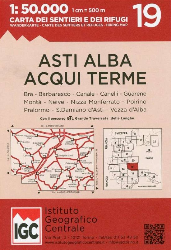 Carta N. 19 Asti, Alba, Acqui Terme 1:50.000. Carta Dei Sentieri E Dei Rifugi -  - Filme -  - 9788896455661 - 